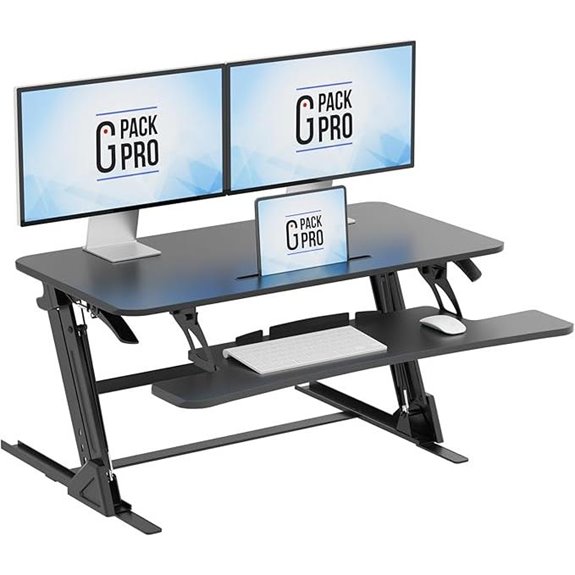 38 Standing Desk Converter with Dual Monitors (Height 17.3)