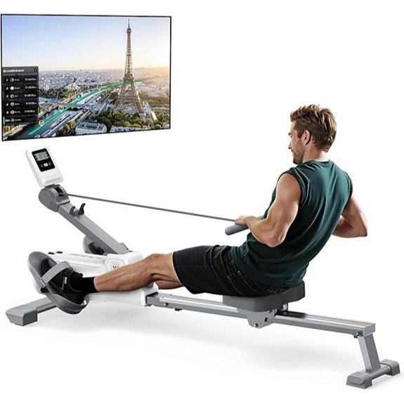 MERACH Foldable Rowing Machine with App Coaching