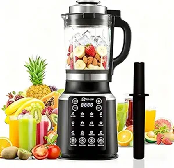 59oz Glass Blender with Tamper 1500W 14 Presets Auto Clean