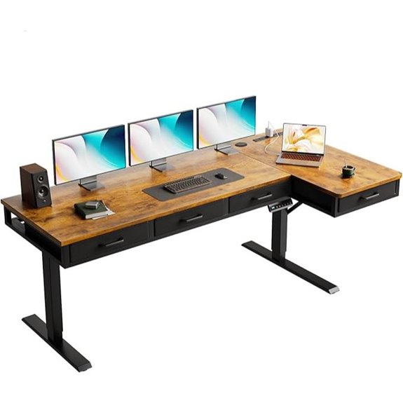 OffiGo 63 L-Shaped Standing Desk with Drawers