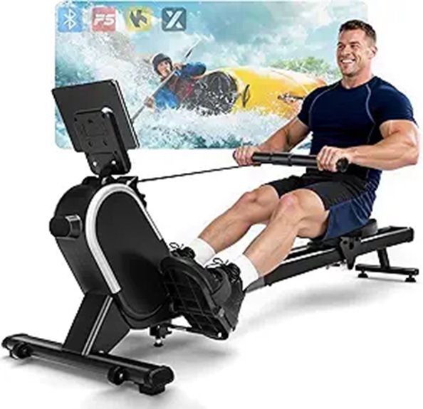 Magnetic Rowing Machine with App & LCD Display