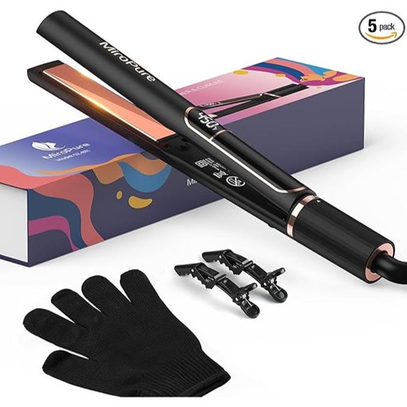 MiroPure Titanium Split Hair Straightener with Heat Up