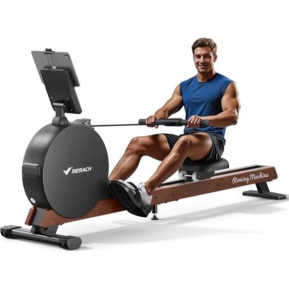 MERACH Pro-Grade Rowing Machine with App Courses