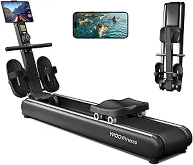 Magnetic Folding Rowing Machine with Quiet Resistance