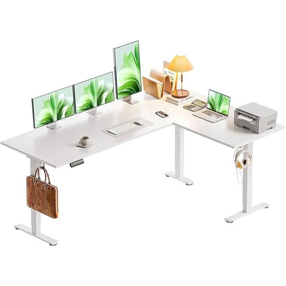 Casaottima 63 Reversible Electric L-Shaped Desk