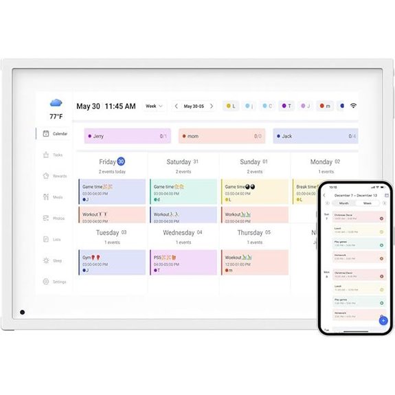 10.1 Smart Calendar Planner & Chore Chart Display