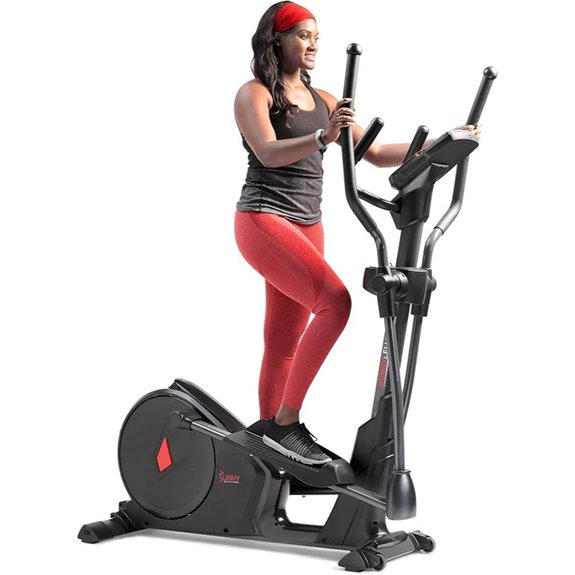 Sunny Health Elliptical Cross Trainer with Pulse Sensor Grips