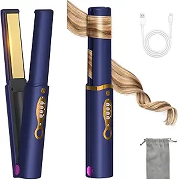 OBEST 2-in-1 Cordless Hair Straightener/Curling Iron