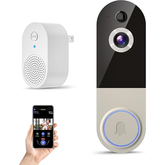 Wireless Doorbell Camera with Rechargeable Battery (1080P 2-Way Audio)